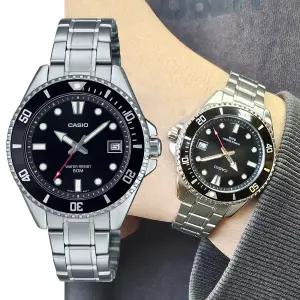 정식AS 카시오 MDV-10D-1A1VDF 미니 다이버 흑새치 메탈 시계