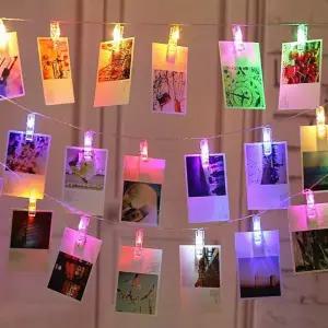 40구 LED 클립 집게 전구 6M (컬러 점멸)/인테리어/이벤트/생일/파티/캠핑/장식등/조명/와이어/포토/가랜드