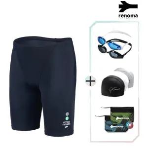 [롯데백화점]레노마 남성 트윈스마일 4부 수영복수경수모세트 RN-MS2F805SET-BK