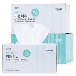 애터미 미용티슈 250매 4개 각티슈 2겹 휴지 화장지 천연펄프 무