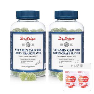 닥터브라이언 비타민C&D 3000 청포도맛 100구미, 2개 + 증정(복숭아맛 15구미, 2개)
