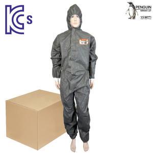 (24매입) KCS마크 방호복/보호복 SMS 원피스 회색 정전기방지 방역복 소독복