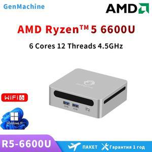 미니 PC AMD Ryzen5 PRO 6600U Windows 11Pro LPDDR5 듀얼 채널 NVMe M.2 SSD WIFI6 데스크탑 오피스 컴퓨