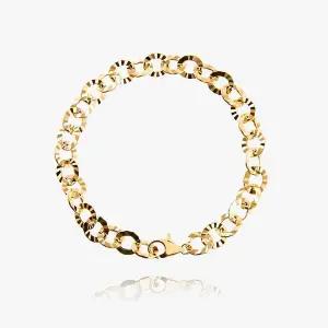 [엘렌쥬얼리]14K 18K 할로우 오레올 메디앙 체인 금 팔찌