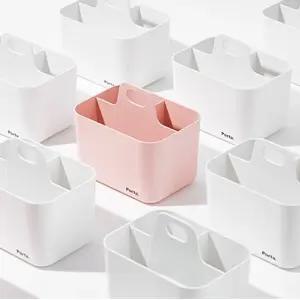 포르타 미니 바구니 손잡이 소품 인테리어 다용도/칸막이펜꽂이/수납정리함/연필꽂이/칫솔꽂이/3칸/정리통