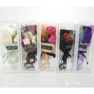 (이거찜) 심플장미 비누꽃 꽃다발(3송이+포장+플라워박스)