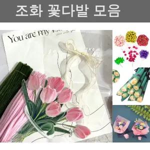 조화 DIY 튤립 꽃다발 만들기 세트/비누/꽃/인테리어/수국/화분/납골당/미니/모루/장미꽃/인형/졸업/선물
