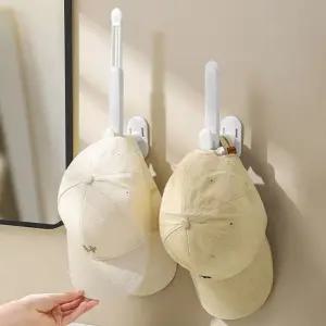 간편 벽 부착 소품걸이 스틱 길이조절 모자걸이 후크 모자거치대 모자걸이 모자정리대