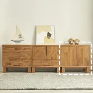 [히트가구] G417 고무나무 원목 도어 수납장 700 1color (착불)