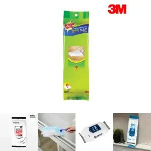 3M 스카치브라이트 정전기 청소포 대형 60매/간편/먼지/제거/청소용/일회용/걸레/바닥/자취/리필/원룸/밀대