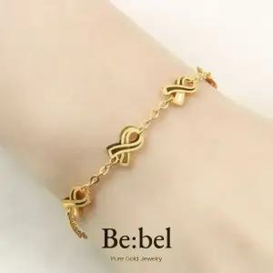 순금팔찌 3.75g(1돈) 24k 여자 매듭 리본 비벨