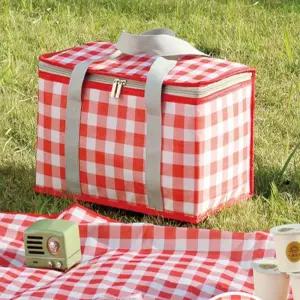 계곡 등산 음료 간식 음식 수목원 놀이동산 택1 피크닉 보냉백 체크 35x20x20