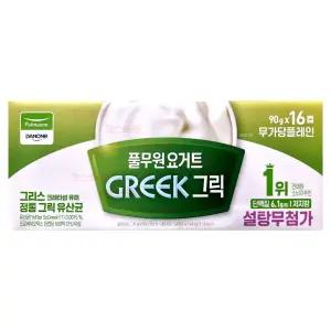 풀무원 다논 그릭요거트 무가당플레인 90g 16개입