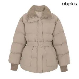 에이비플러스 ab.plus 골지 배색 포인트 벨티드 패딩 점퍼 LSZ1MU81A 912280