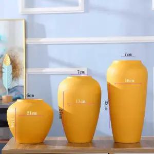 도자기 화병 제품 감성 옐로우 모던 소형 빈티지 블랙 핑크 꽃병 심플