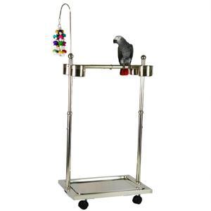 중형 스테인리스 놀이터 스탠드 대형 회색 스틸 횟대 앵무새 휴대용 세라믹 앵무새이동장