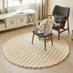 [벨리에르][애끌리아] 버블 토끼털 MC 장모 원형 러그(200x200)