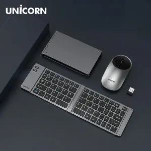 [유니콘]2.4G+블루투스 접이식 휴대용 키보드 마우스세트 C타입충전 BK-950SB