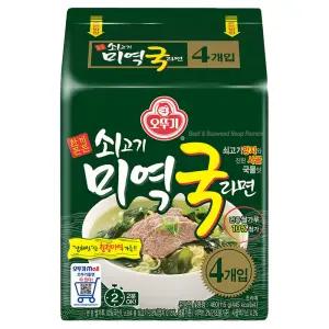 오뚜기 쇠고기 미역국라면 115g 4개입 8팩 멀티팩