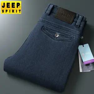 JEEP SPIRIT 가을 겨울 남자 청바지 스판 빅사이즈 스트레이트 두꺼운 청바지