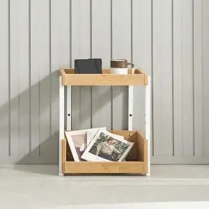 [우아미]카나 엘다 원목 2단 선반장 400