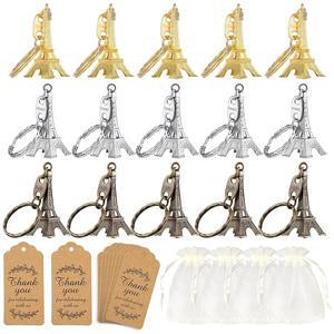 파리 파티, 에펠탑 모양의 열쇠고리 레트로 장식 프랑스 기념품 테마 파티 하루 티 가든 용품 소녀 생일 선물 준비