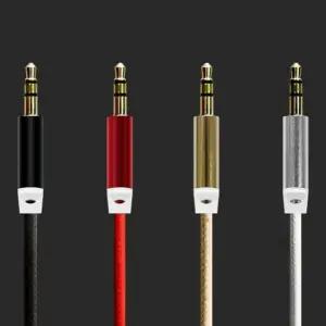 3.5mm 3극 컬러패브릭 스피커 차량 AUX옥스케이블 옥스케이블 옥스단자케이블 AUX케이블연결단자