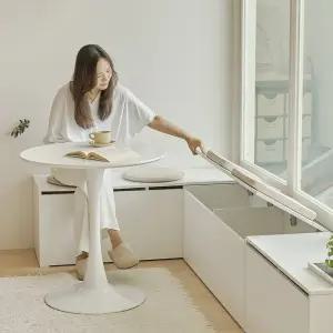 아씨방가구 베라 거실 수납 벤치 의자 세트 2000