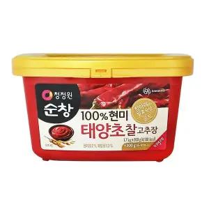 청정원순창 100% 현미 태양초 찰고추장 2kg(1.7kg+300g) x 2개