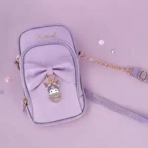 쿠로미 리본 투포켓 핸드폰 가방/ 산리오 가벼운 데일리 멀티수납 생활방수 초등 여아선물