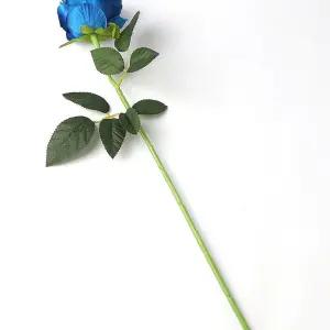 OCE 예쁜 조화꽃 한송이 벨벳 로즈 파란 장미