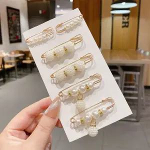 클립 옷핀 브로치 진주 여성 옷핀브로치 종세트