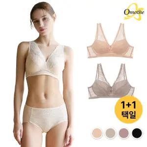 오모떼 빅사이즈 밀착 레이스 브라 1+1 2종/택일