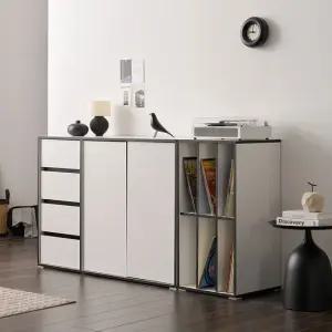 보루네오 마르체 바움 1600 와이드 LP보관 4칸 감성 서랍수납장 BOW545C (착불)