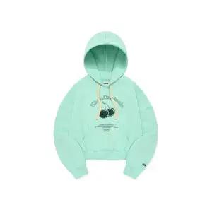 [키르시](대구신세계)체리 아치 로고 크롭 기모 후디 [민트]