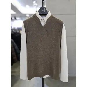 [바쏘옴므] 세이브존03 바쏘옴므 남자 니트 조끼 브라운 혼방 니트 베스트 WSAGZ3 (S41247024)