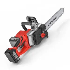 무선 전기톱 고출력 장작 나무 목공 충전식 체인톱 전기톱(H1200/방수)+배터리1개+체인2개