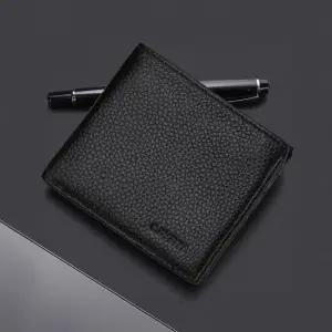 남자 중년선물 지퍼있는 반지갑 40대 비건레더 중지갑 중년선물 지퍼있는 반지갑 40대 비건레더