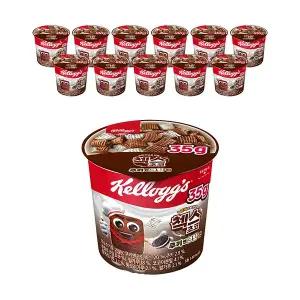 켈로그 첵스초코 쿠키앤크림 컵 35g, 12개