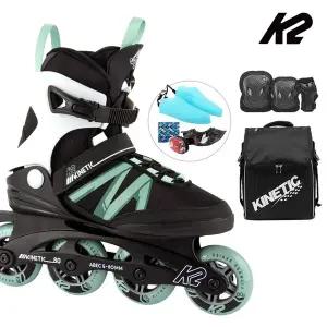 [케이투스케이트]성인 인라인스케이트 K2 키네틱 80 프로 W 블랙민트 성인용 인라인+가방+보호대 신발항...