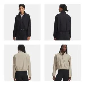 [언더아머](대전신세계)6007026 블랙 브라운 2컬러 UA 언스타퍼블 우븐 여성 반집업 긴팔 아노락