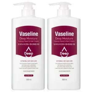 바세린 딥 모이스처 핸드크림 500ml 2개 핸드로션 향좋은 고보습