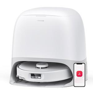 로보락 큐레보 커브 로봇 진공 청소기 및 걸레, 18,500Pa 흡입, 제로 엉킴, 어댑티브 트 섀시, 플렉시암 기술, 온수 걸레 세척 독 셀프 청소, 장애물 인식 기능