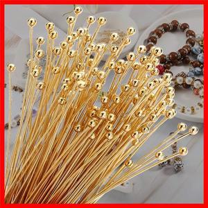 100pcs 볼 핀 실버 골드 도금 헤드 비즈 스레딩 쥬얼리 만들기 펜 던 트 매력 팔찌 DIY 공예 액세서리