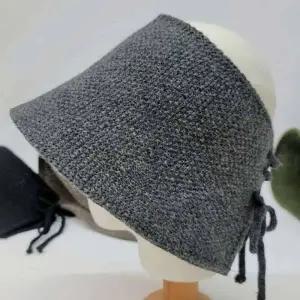 [애슬릿] 여성 벙거지 모자 울 니트 뜨개 깊은 와이드 챙넓은 오픈