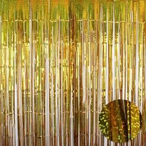 파티은박커튼(홀로그램골드)/레인보우 라벤다 바이올렛 핫핑크 로즈골드 오로라 클리어 생일파티 파티장식