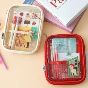 빨강머리앤 사각 투명 파우치 1P 화장품 소품 손가방 소품파우치 메이크업파우치 소품가방