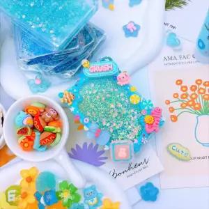 글리터 데코덴 키링 만들기 10세트 20세트 열쇠고리 DIY 키트 재료 공예 대용량