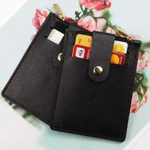 [콩심팥심]카드지갑 3칸 교통카드 빠짐방지 가죽 지갑 블랙