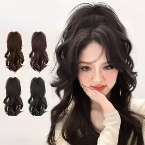 여자 삐침 물결 웨이브 집게 부분 가발/여성/분리형/집게핀/뒷머리/헤어/피스/붙임머리/자연스러운/내추럴